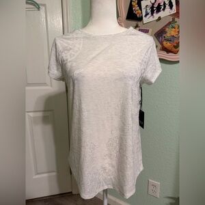 Simply Vera Vera Wang Textured White Short Sleeve Tee